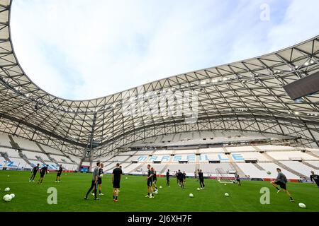 Marseille - Überblick während der Pressekonferenz und Schulung von Feyenoord am 4. Mai 2022 im Stade Velodrome in Marseille, Frankreich. (Box zu Box Pictures/Tom Bode) Stockfoto