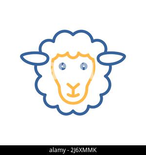 Isoliertes Schaf-Symbol. Tierkopf. Schild „Farm“. Graph-Symbol für Ihr Website-Design, Logo, App, UI. Vektorgrafik Stock Vektor