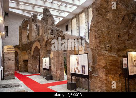 Rom, Italien - 27. Mai 2018: Archäologische Ausstellung des Stadions von Domitian, Stadio di Domiziano, bekannt als Circus Agonalis, unterirdische Piazza Navona Stockfoto