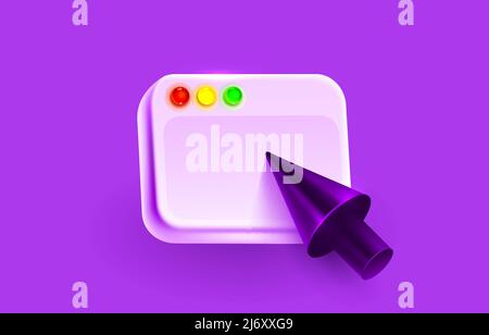 Frame Computer-Bildschirm, Cursor-Mausklick, Symbol Web-Frame. Vektorgrafik Stock Vektor