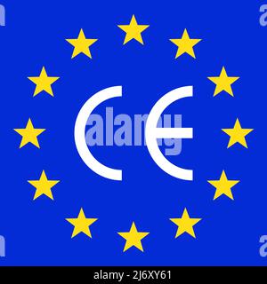 CE-Zeichen. Vektorgrafik. Europäisches Konformitätskennzeichen. Stock Vektor