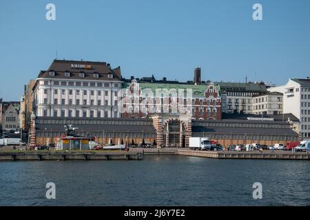 Erbaut 1889 und entworfen von Gustaf Nystrom; Vanha Kauppachalli, Alte Markthalle, Helsinki, Finnland. Stockfoto