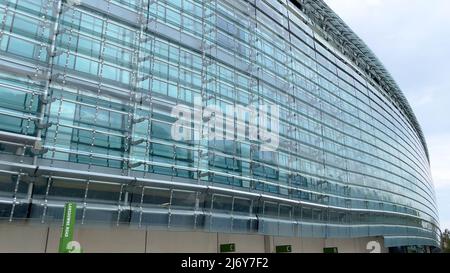 Berühmtes AVIVA Stadion in Dublin Luftaufnahme - DUBLIN, IRLAND - 20. APRIL 2022 Stockfoto