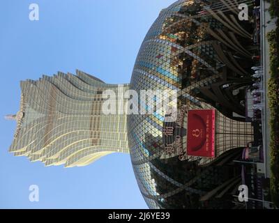 Macau, JAN 30 2011 - Sonnenansicht des Grand Lisboa Stockfoto