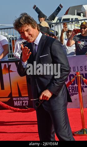 Darsteller Tom Cruise nimmt am Mittwoch, den 4. Mai 2022, an der Premiere des Filmdramas „Top Gun: Maverick“ auf der USS Midway in San Diego, Kalifornien, Teil. Foto von Jim Ruymen/UPI Stockfoto