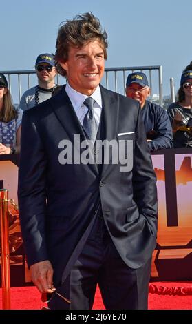 Darsteller Tom Cruise nimmt am Mittwoch, den 4. Mai 2022, an der Premiere des Filmdramas „Top Gun: Maverick“ auf der USS Midway in San Diego, Kalifornien, Teil. Foto von Jim Ruymen/UPI Stockfoto