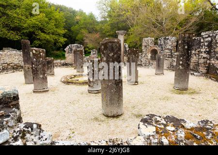 Baptistery in Butrint, archäologische Stätte in Albanien Stockfoto