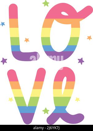LGBTQ Love Lettering Stock Vektor