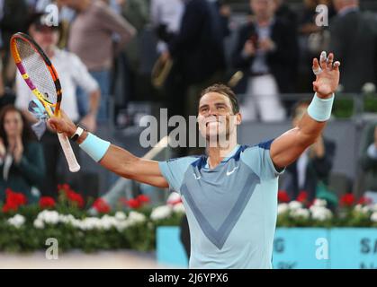 Madrid, Spanien. 04.. Mai 2022. Rafael Nadal aus Spanien während des Tennisturniers Mutua Madrid Open 2022 am 4. Mai 2022 im Caja Magica Stadion in Madrid, Spanien. Foto Laurent Lairys/ABACAPRESS.COM Quelle: Abaca Press/Alamy Live News Stockfoto