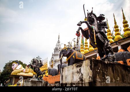 Wat Phrathat Suthon Mongkhon Khiri Tempelkomplex in Phrae, Thailand Stockfoto