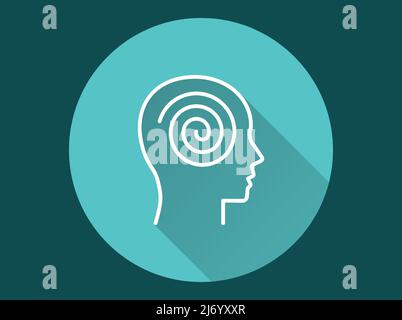 Symbol für bipolare Störung. Einfache Illustration mit langem Schatten für Grafik- und Webdesign. Stock Vektor