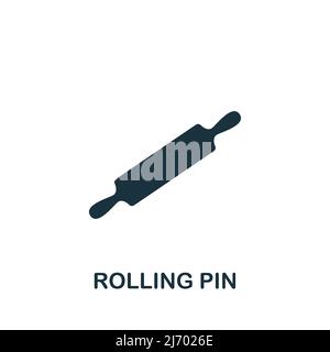 Rolling Pin-Symbol. Monochromes Simple Cooking-Symbol für Vorlagen, Webdesign und Infografiken Stock Vektor