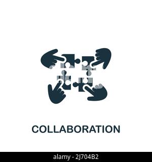 Symbol für Zusammenarbeit. Monochrom einfaches Crowdfunding-Symbol für Vorlagen, Webdesign und Infografiken Stock Vektor