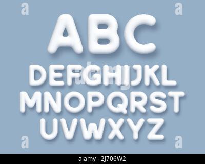 Vektor-Set aus weißem 3D-Alphabet. Stock Vektor