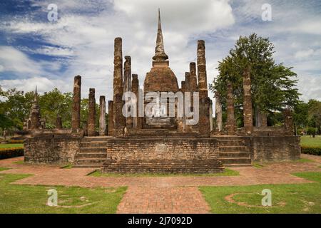 Wat Sa Si in Sukhothai, Thailand. Stockfoto