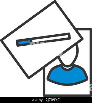 Symbol Für Fotobeweise. Editierbare Fett Formatigte Kontur Mit Farbfüllungsdesign. Vektorgrafik. Stock Vektor