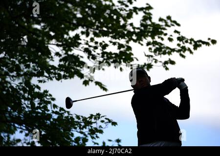 Südafrikas George Coetzee am 8. während des Tages eines der Betfred British Masters am Belfry, Sutton Coldfield. Bilddatum: Donnerstag, 5. Mai 2022. Stockfoto