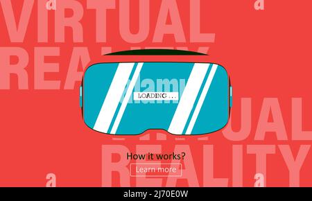 VR AR Design für Webseite. Virtual Reality-Headset Stock Vektor