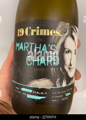 Augusta, GA USA - 04 13 22: Martha Stewart Markenwein marthas chard Stockfoto