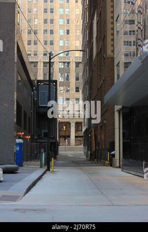 Stadtleben in der Innenstadt von Chicago, Illinois, USA. Stockfoto