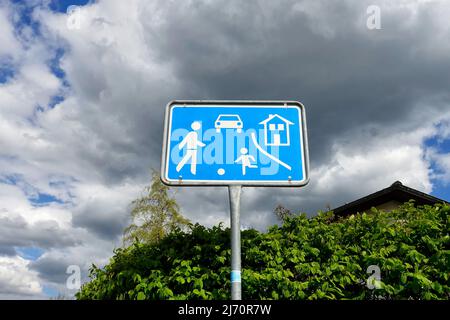 Verkehrsschild, Living Street, Berlin, Deutschland Stockfoto