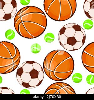 Seamless pattern sports balls. Vector illustration Stock Vektor
