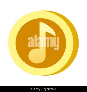 Symbol musikalische Zeichen Form. Glücksspielsymbol, Objekt. Vektorgrafik Stock Vektor