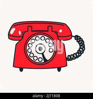 Cartoon Vektor lustig niedlich Comic-Figuren, retro-Telefon. Stock Vektor