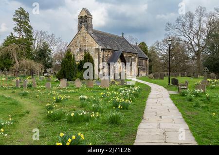 Adel Parish Church of St. John the Baptist, Leeds, Yorkshire. Stockfoto