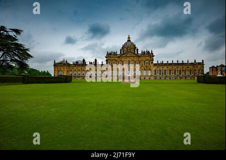 Castle Howard Yorkshire England 2014 Castle Howard ist ein herrschaftliches Haus in North Yorkshire, England, innerhalb der Bürgergemeinde Henderskelfe, gelegen 15 Stockfoto