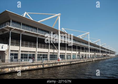 Excel Convention Center, nördlicher Kai des Royal Victoria Dock in London. Stockfoto