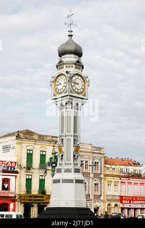 Praça do Relógio auf dem Ver-o-Peso-Markt, Wahrzeichen von Belém, Pará, Amazonas, Brasilien. Stockfoto