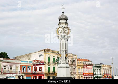 Praça do Relógio auf dem Ver-o-Peso-Markt, Wahrzeichen von Belém, Pará, Amazonas, Brasilien. Stockfoto