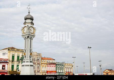 Praça do Relógio auf dem Ver-o-Peso-Markt, Wahrzeichen von Belém, Pará, Amazonas, Brasilien. Stockfoto