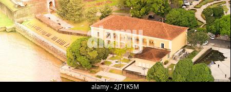 Luftaufnahme von Feliz Lusitânia in Belém, Pará, Amazonas, Brasilien. Stockfoto