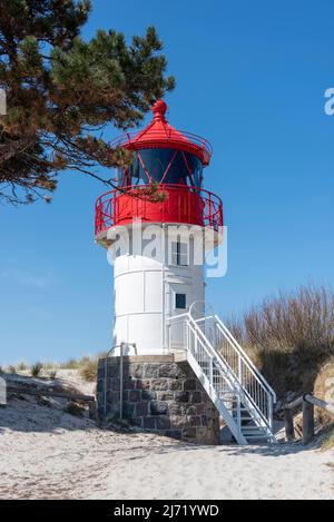 Leuchtturm Gellen, Nationalpark Vorpommersche Boddenlandschaft, Ostsee, Insel Hiddensee, Mecklenburg-Vorpommern, Deutschland Stockfoto