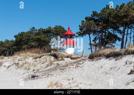 Leuchtturm Gellen, Nationalpark Vorpommersche Boddenlandschaft, Ostsee, Insel Hiddensee, Mecklenburg-Vorpommern, Deutschland Stockfoto