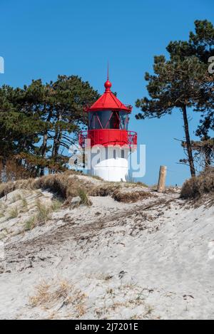 Leuchtturm Gellen, Nationalpark Vorpommersche Boddenlandschaft, Ostsee, Insel Hiddensee, Mecklenburg-Vorpommern, Deutschland Stockfoto