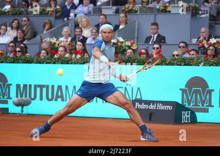 Rafael Nadal (SPA gegen David Goffin (Bel) während des Madrider Open Tennis Turniers, 5. Mai 2022 Cordon Press Stockfoto