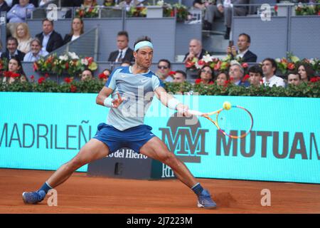 Rafael Nadal (SPA gegen David Goffin (Bel) während des Madrider Open Tennis Turniers, 5. Mai 2022 Cordon Press Stockfoto