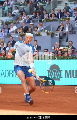 Rafael Nadal (SPA gegen David Goffin (Bel) während des Madrider Open Tennis Turniers, 5. Mai 2022 Cordon Press Stockfoto