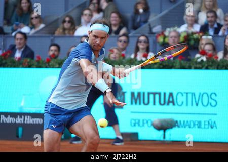 Rafael Nadal (SPA gegen David Goffin (Bel) während des Madrider Open Tennis Turniers, 5. Mai 2022 Cordon Press Stockfoto