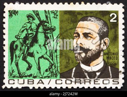 KUBA - UM 1964: Eine auf Kuba gedruckte Briefmarke zeigt Antonio Maceo, General, Revolutionär, Held des Unabhängigkeitskrieges, um 1964 Stockfoto