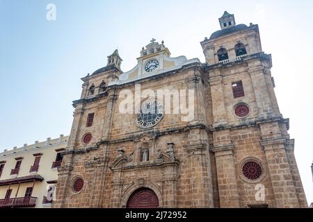 Santuario de San Pedro Claver aus dem 16.. Jahrhundert, Plaza de San Pedro Claver, Old Cartagena, Cartagena, Bolivar, Republik Kolumbien Stockfoto