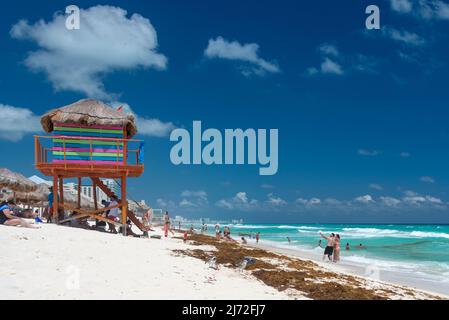 Playa Delfines - Dolphin Beach Cancun Stockfoto