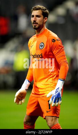 Kevin Trapp von Eintracht Frankfur während des Halbfinales der UEFA Europa League, dem zweiten Beinspiel im Deutsche Bank Park, Frankfurt. Bilddatum: Donnerstag, 5. Mai 2022. Stockfoto