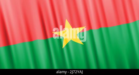 Gewellte Vektorflagge von Burkina Faso Stock Vektor