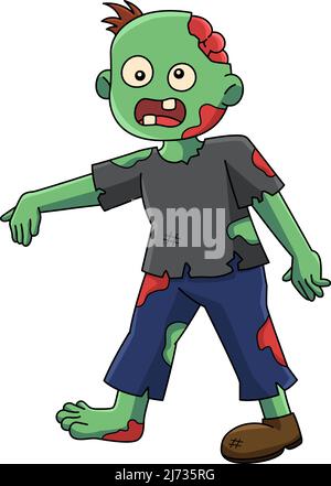 Zombie Halloween Cartoon Farbige Cliparts Stock Vektor