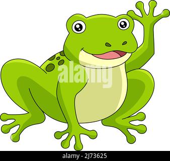 Frosch Cartoon Farbige Cliparte Illustration Stock Vektor