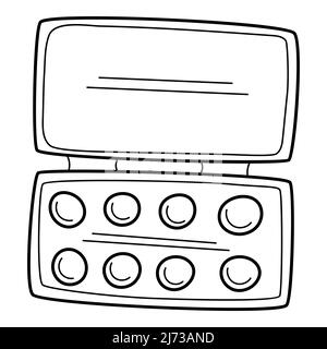 Eine Reihe von Aquarellfarben im Doodle-Stil. Handgezeichnete schwarz-weiße Vektorgrafik. Designelemente werden auf weißem Hintergrund isoliert. Stock Vektor